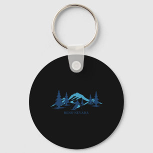 Reno Nevada Ski Resort Skiing Skier Key Ring