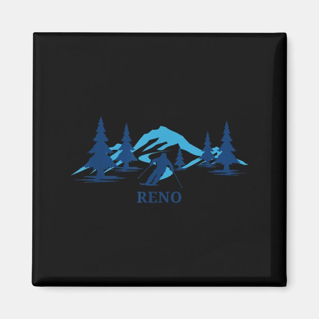 Reno nevada ski resort skiing skier  magnet (Front)