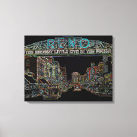 RENO NEVADA VINTAGE COLORFUL Neon Art