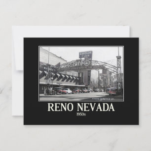 Reno, Nevada Virginia St, 1950s Vintage Inspired Postcard