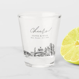 Reno Nevada Wedding Favour Cheers Shot Glass