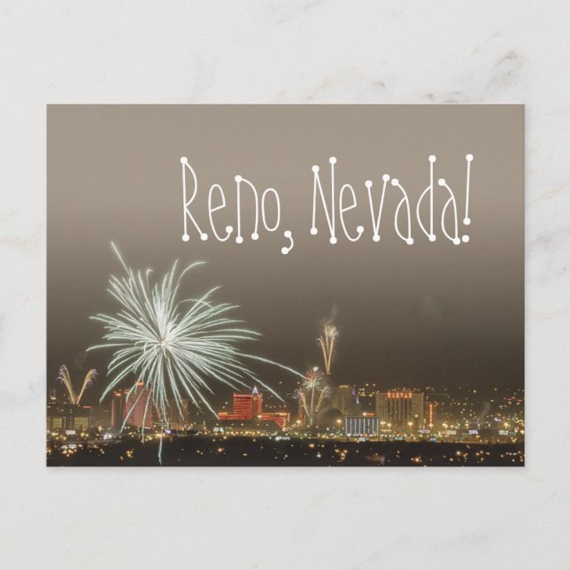 Reno New Year's Fireworks postcard (Front)