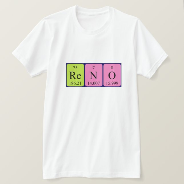 Reno periodic table name shirt (Design Front)