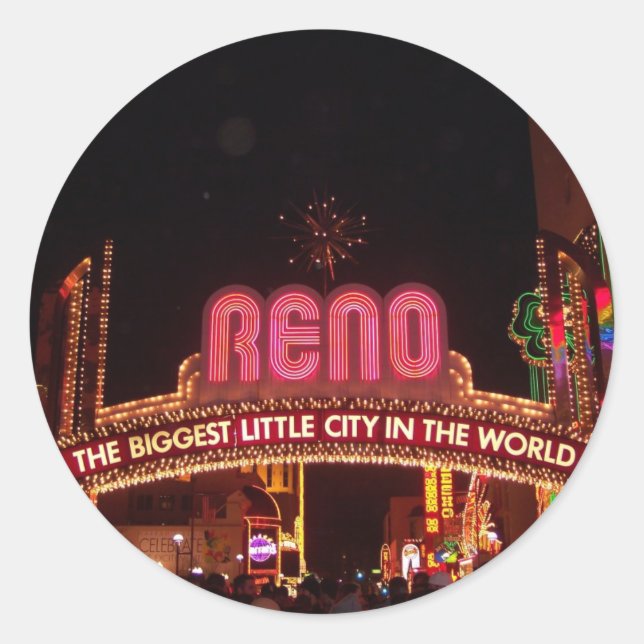 Reno Sign Classic Round Sticker (Front)