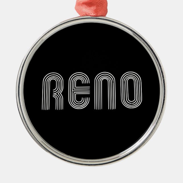 Reno Sign White Metal Tree Decoration (Front)
