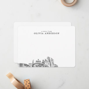Reno Skyline Sketch Personalised Modern Note Cards