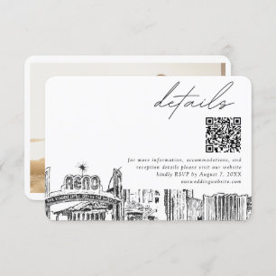 Reno Skyline Small Wedding Details QR Code RSVP Enclosure Card