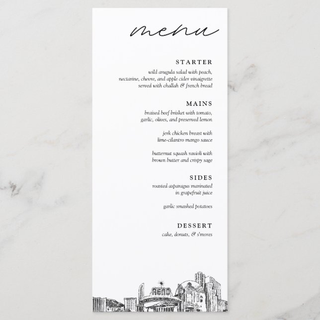 Reno Wedding Dinner Menu (Front)