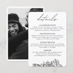 Reno Wedding Small Vertical Details Enclosure Card