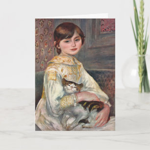 Renoir Art Card: Mlle. Julie Manet with Cat Card