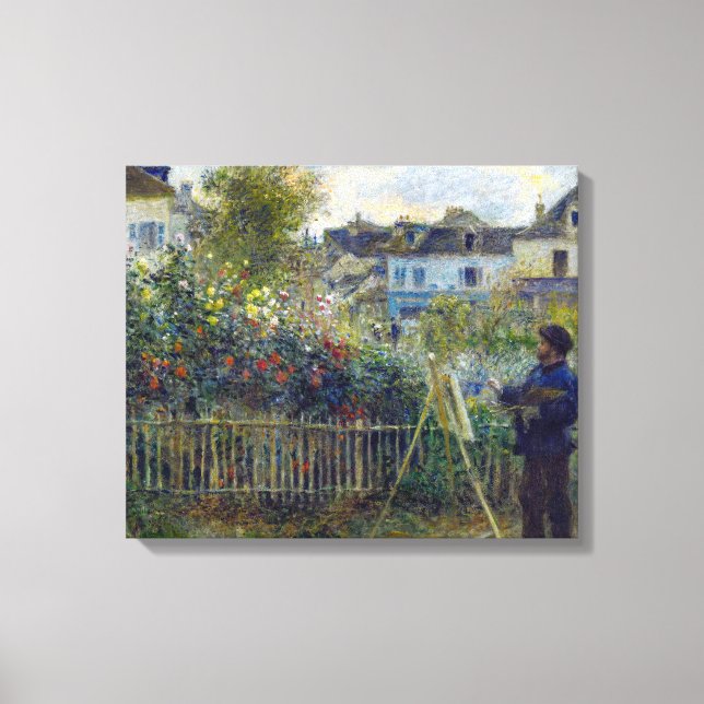 Renoir - Claude Monet Painting in his Garden Canvas Print (Front)
