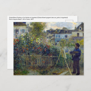 Renoir - Claude Monet Painting in his Garden Postcard