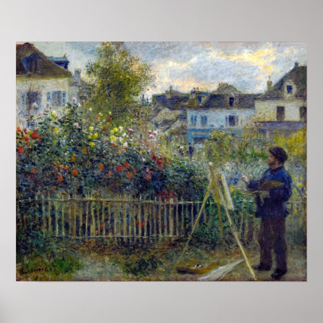 Renoir - Claude Monet Painting in his Garden Poster (Front)