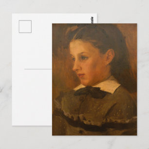 Renoir  - Cute Girl Portrait Fine Art Postcard