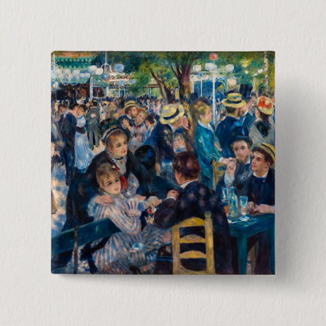 Renoir - Dance at Le Moulin de la Galette 15 Cm Square Badge (Front)
