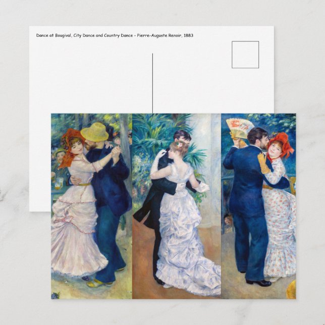 Renoir - Dance serie: Bougival, City & Country Postcard (Front/Back)