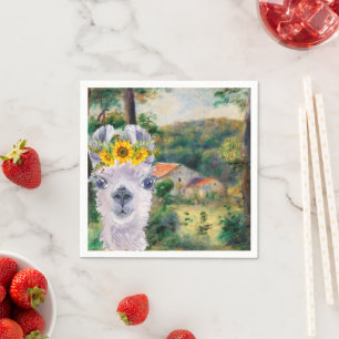 Renoir Environs of Briey and the Fancy Llama  Napkin