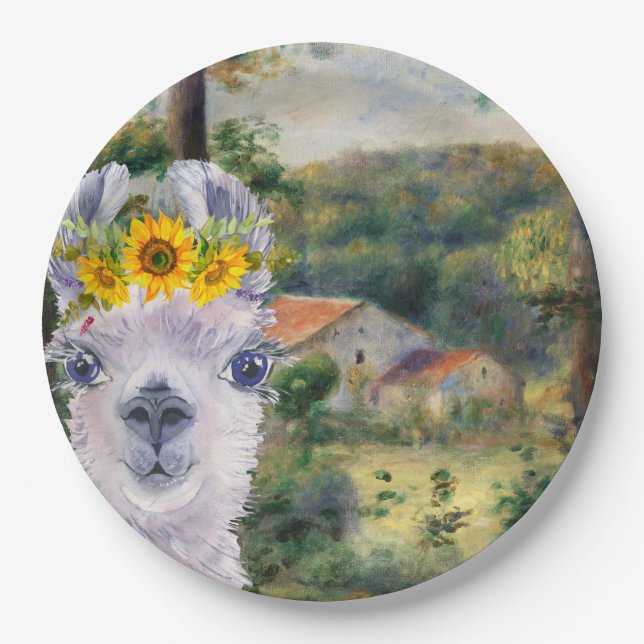 Renoir Environs of Briey and the Fancy Llama  Paper Plate (Front)