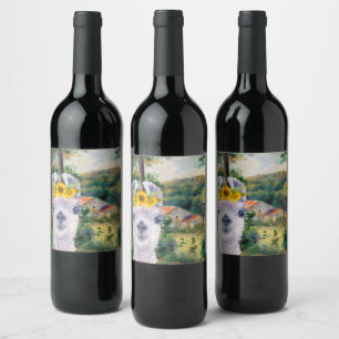Renoir Environs of Briey and the Fancy Llama  Wine Label