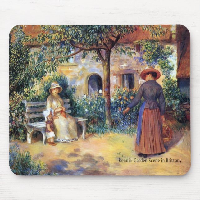 Renoir: Garden Scene in Brittany Mouse Pad (Front)