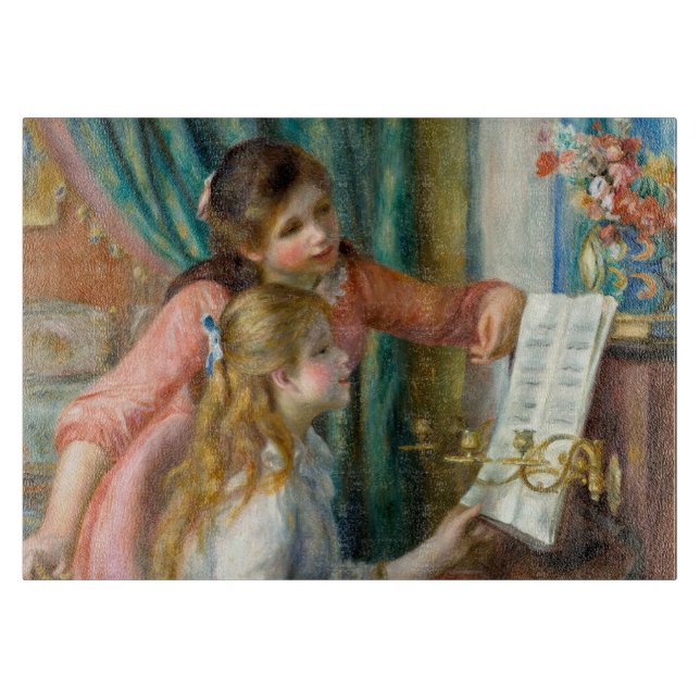 Renoir Girls at the Piano Impressionism Painting Cutting Board (Front)