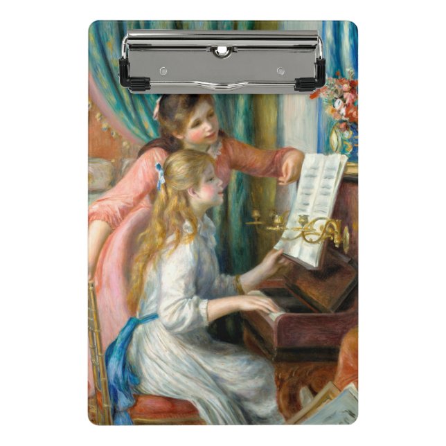 Renoir Girls at the Piano Impressionism Painting Mini Clipboard (Front)