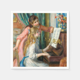Renoir Girls at the Piano Impressionism Painting Napkin