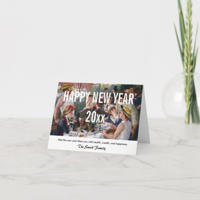 Renoir - Happy New Year / Luncheon Boating Party Holiday Card (Front)