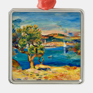 Renoir - L'Estaque, fine art landscape painting, Metal Tree Decoration