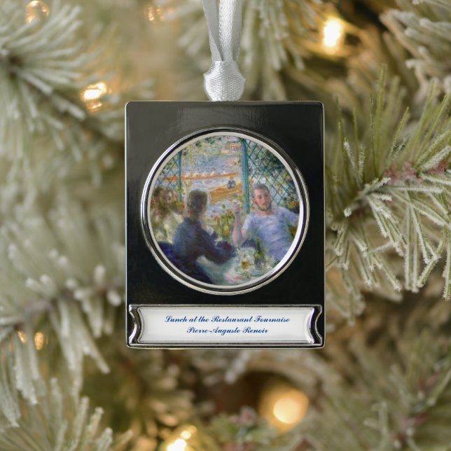 Renoir Lunch at Restaurant Fournaise Rowers Lunch Silver Plated Banner Ornament (Tree)