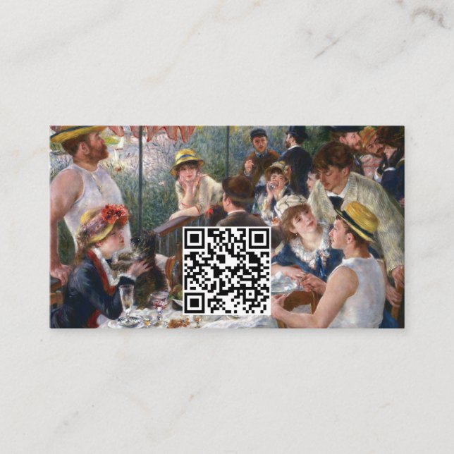 Renoir - Luncheon of Boating Party - QR Code Business Card (Front)