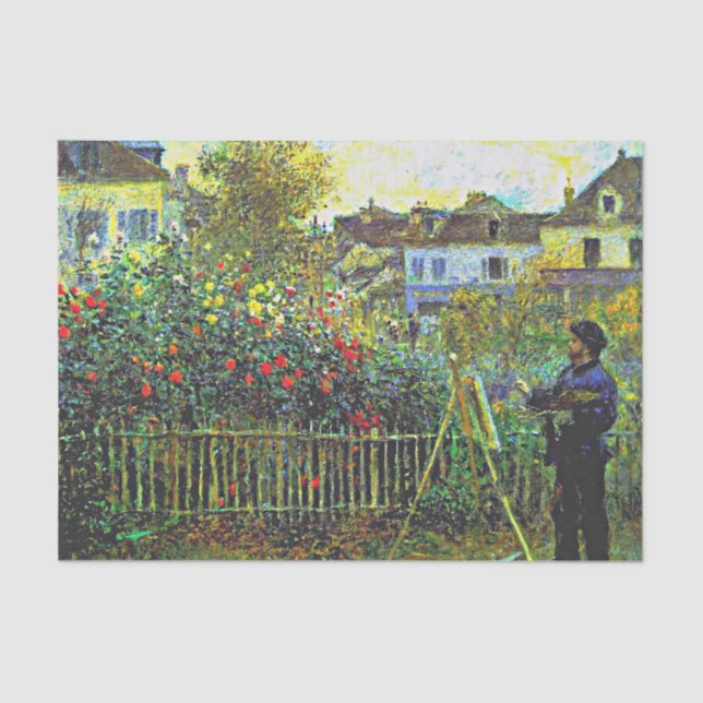 Renoir - Monet Painting in his Garden at Argenteui Tissue Paper (Front)