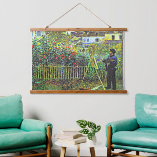 Renoir - Monet Painting in his Garden Hanging Tapestry