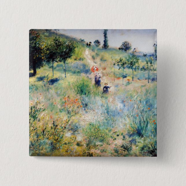 Renoir - Path Leading through Tall Grass 15 Cm Square Badge (Front)
