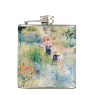 Renoir - Path Leading through Tall Grass Hip Flask