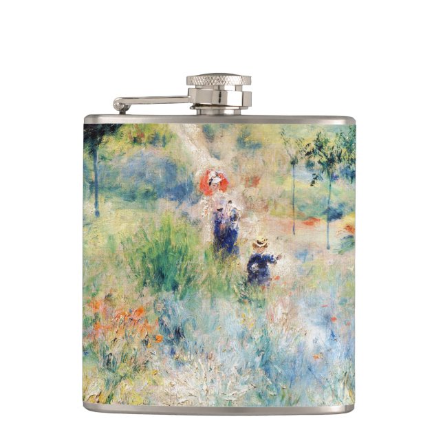 Renoir - Path Leading through Tall Grass Hip Flask (Front)