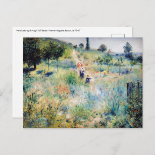 Renoir - Path Leading through Tall Grass Postcard