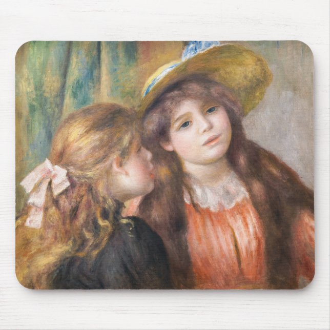 Renoir - Portrait of Two Little Girls Mouse Pad (Front)