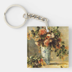 Renoir Roses and Jasmine in a Delft Vase Key Ring