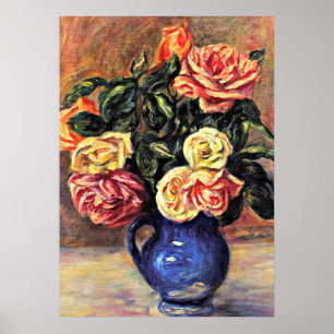 Renoir - Roses in a Blue Vase Poster