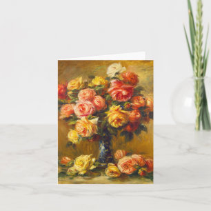 Renoir Roses in a Vase Note Card