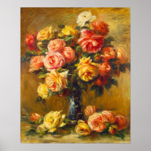 Renoir Roses in a Vase Poster