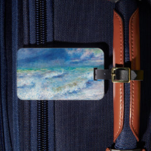 Renoir Seascape. Blue nautical waves impressionism Luggage Tag