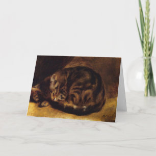 Renoir Sleeping Cat Greeting Card