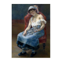 Renoir Sleeping Girl With Cat Classic