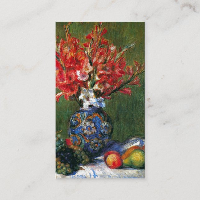 Renoir still life Flowers and Fruit art painting Business Card (Front)