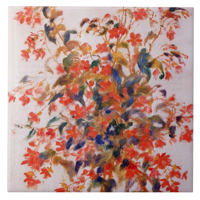 Renoir - Still Life with Fuscias Tile (Front)