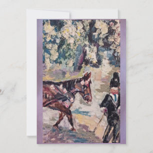 renoir style horse cabinet painting holiday card