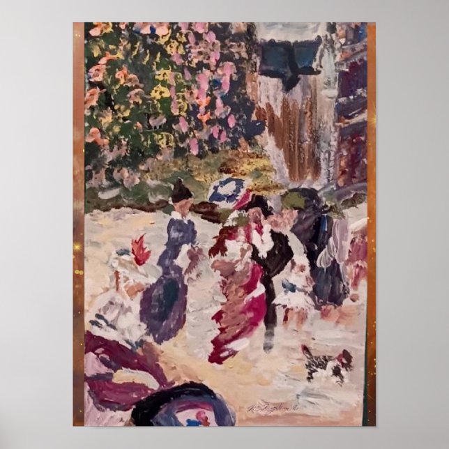 renoir style horse cabinet painting poster (Front)