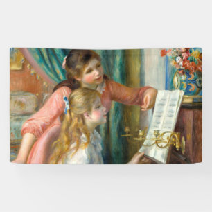 Renoir Two Girls at the Piano Print Music Fine Art Banner